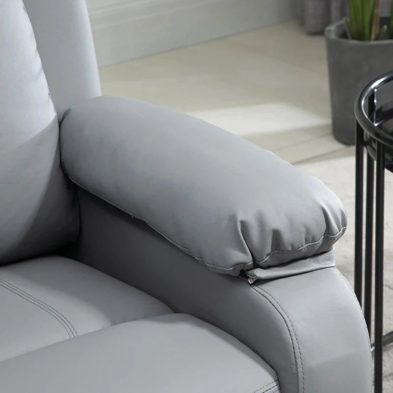 Riser and Recliner Chair with Massage, Heat, Power Lift Recliner Chair for Elderly with Remote Control, Extended Footrest, Dual Side Pockets, Overstuffed Electric Reclining Armchair, Grey