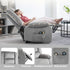 Velvet-Feel Electric Lift-and-Recline Massage Armchair, with Remote - Grey