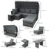 5 PCS Outdoor Rattan Wicker Sofa Sets Reclining Sofa Adjustable Canopy & Side Table Dining Table Set Sectional Conversation Furniture w/ Cushions, Mixed Grey