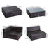 6 PC Rattan Sofa Coffee Table Set Sectional Wicker Weave Furniture for Garden Outdoor Conservatory w/ Pillow Cushion Brown