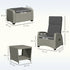 5-Piece Rattan Garden Furniture Set with Cushions - Charcoal Grey