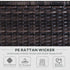 6 PC Rattan Sofa Coffee Table Set Sectional Wicker Weave Furniture for Garden Outdoor Conservatory w/ Pillow Cushion Brown