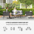 4-Piece Garden Furniture Set with Cushions - Light Grey