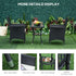 3 Pieces Rattan Bistro Set, Wicker Garden Furniture Set with 2-Tier Coffee Table and Chairs, Cushions, for Outdoor Patio Balcony, Black