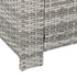 6 Pieces PE Rattan Garden Furniture Set with Three-seat, Armchairs and Footstools, Aluminium Patio Wicker Dining Sets w/ Glass Top Dining Table, Soft Cushion, Light Grey