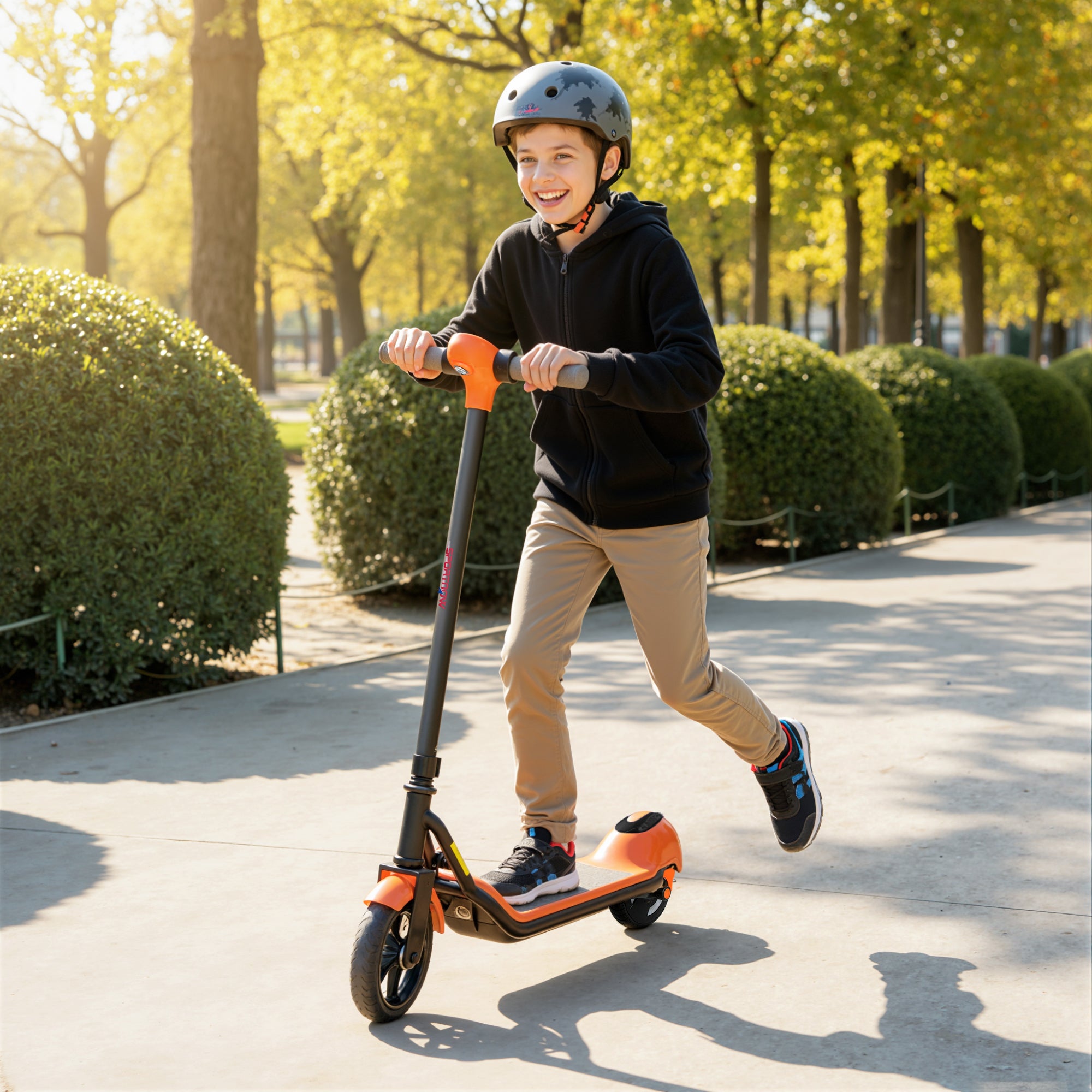 SPORTNOW Electric Scooter, Lightweight E Scooter with LED Display, Orange