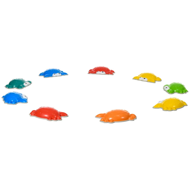 9PCs Kids Stepping Stones with TPE Anti-Slip Edge, Crab-Designed Balance River Stones, Obstacle Courses, Stackable