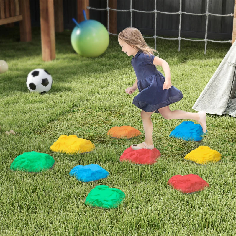 Balance Stepping Stones for Kids with Non-Slip Bottom, Indoor Outdoor Obstacle Course for Ages 3-8 Years, Multicoloured