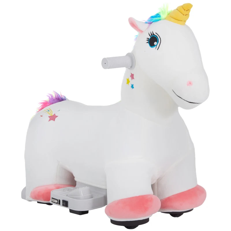 6V Electric Ride on Unicorn, Battery Powered Kids Ride on Animal Toy with Music, Forward Control, for Ages 18-36 Months