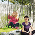60cm Diameter Kid Nest Swing Seat with Height Adjustable Ropes, for Outdoor, Indoor, Black/Green