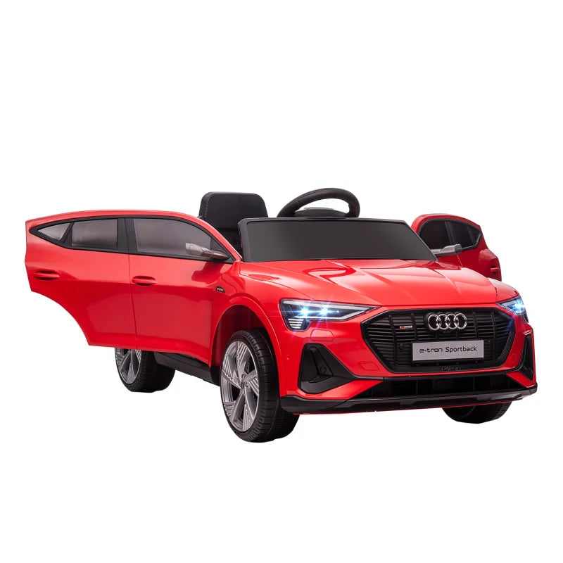 Audi E-tron Licensed 12V Kids Electric Ride on, Electric Car for Kids, with Parental Remote, Music Lights MP3, Suspension Wheels, for 3-5 Years, Red