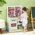 Kids Play Kitchen, Pretend Play Kitchen with Realistic Oven, Stove, Sink, Kitchen, Accessories, White