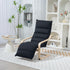 Curved Wooden Accent Chair, with Adjustable Footrest - Black