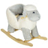 Rocking Horse, Ride on Lamb with Safety Belt, Sound, for Ages 18-36 Months, Grey