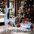 Lighted Christmas Reindeer with Sleigh, Outdoor Yard Reindeer with 170 Warm White LED Lights, Holiday Decor with Stakes, Waterproof, Silver