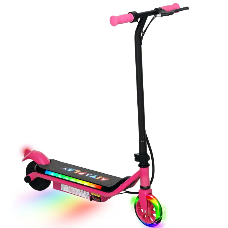 Electric Scooter for Kids Aged 6-14 Years, with Colourful Lights, Pink