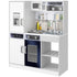 Pretend Play Toy Kitchen, Kids Kitchen Playset w/ Sounds, Lights, Running Water, Coffee Maker, Refrigerator