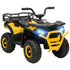 12V Kids Electric Ride on ATV, Battery-Powered Quad Bike w/ Spring Suspension, Forward Backward, Storage Basket, Yellow
