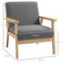 Minimalistic Wooden Frame Accent Chair, with Padded Seat