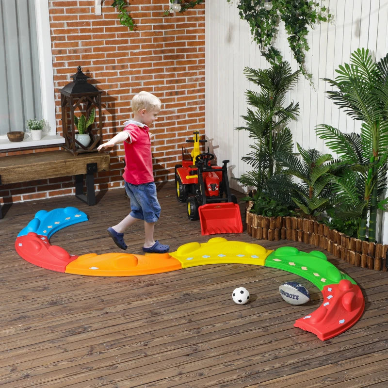 Kids Balance Beam, Kids 6 Pieces Stepping Stones Obstacle Course, for Ages 3-8 Years - Multicoloured