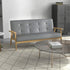3 Seater Sofa Modern Linen Fabric Upholstery Tufted Couch with Rubberwood Legs for Living Room and Kitchen, 155cm, Dark Grey