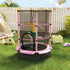 4.6FT/55" Kids Trampoline with Safety Enclosure, Outdoor Indoor Use, for Ages 3-10 Years, Pink