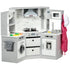 Toy Kitchen with Running Water, Lights, Sounds, Apron and Chef Hat, Water Dispenser, for Ages 3-6 Years, Grey