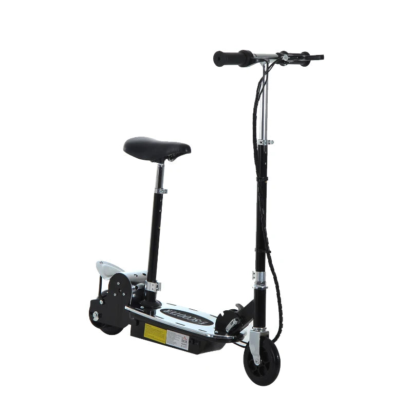 Foldable Powered Scooter with Adjustable Seat, Brake, Black