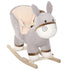Kids Rocking Horse, Children Plush Ride On Donkey Animal Rocker w/ Sound, Wood Base Seat, Safety Belt, Baby Toy Rocker for Toddler 18 - 36 Months, Grey