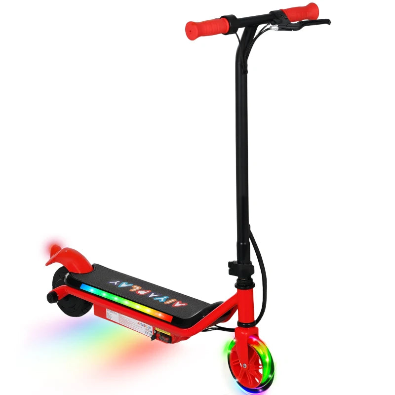 Electric Scooter for Kids Aged 6-14 Years, with Colourful Lights, Red
