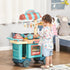 50 Pcs Kids Kitchen Play set Fast Food Trolley Cart Pretend Playset Toys with Play Food Cashier Register Accessories Gift for Boys Girls Age 3-6
