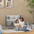 Two-Tier Kids Storage Shelf, with Five Compartments, Anti-Tip Device - Grey 5 (2)