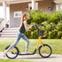 Kids Scooter, Kick Stunt Scooter with Adjustable Handlebar, Dual Brakes, Basket, Cupholder, Mudguard, 16" Inflatable Rubber Wheels, for 5-12 years, Orange