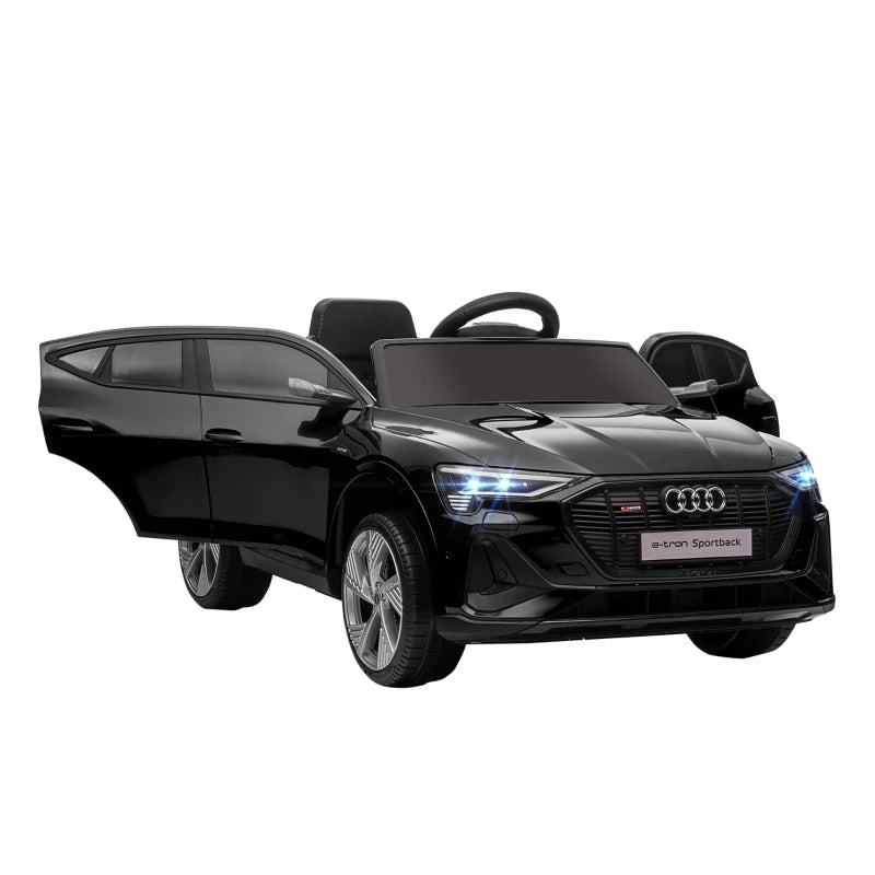Audi E-tron Licensed 12V Kids Electric Ride on, Electric Car for Kids, with Parental Remote, Music Lights MP3, Suspension Wheels, for 3-5 Years, Black