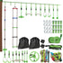 Obstacle course for Kids, with 10-Piece Slackline Kit with Monkey Bars, Gym Rings, Rope Ladder, Nest Swing, Hanging Tray