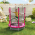 4.6ft Toddler Trampoline w/ Safety Enclosure Net, for Indoor Outdoor Use, Ages 3-6 Years, Pink