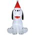 6ft Inflatable Christmas Puppy Dog Wearing Santa Hat Lighted Outdoor Decoration Blow Up Decor for Holiday Indoor
