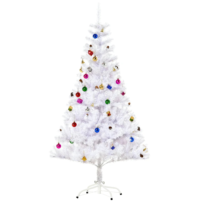5ft Snow Artificial Christmas Tree w/ Metal Stand Decorations Home Seasonal Elegant Faux White