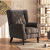 Wingback Accent Chair, Retro Upholstered Button Tufted Occasional Chair for Living Room and Bedroom, Brown