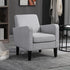 Linen-Look Boxy Armchair - Light Grey