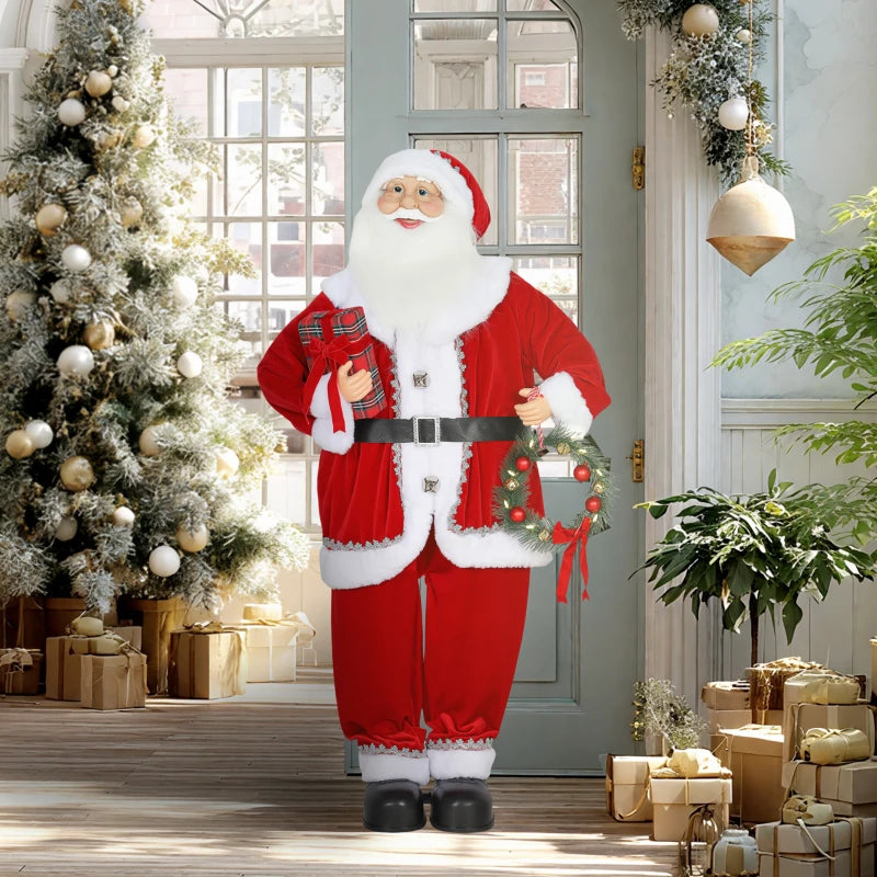 Singing and Dancing Santa Claus with Gift and Wreath