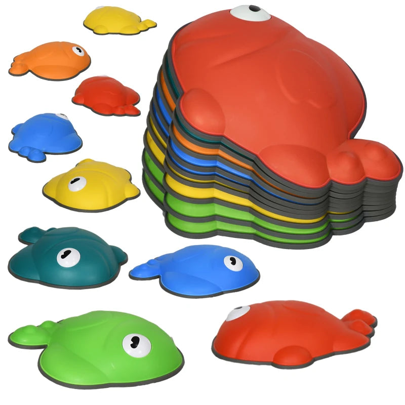 9 Pcs Balance Stepping Stones Kids for Sensory with Non-slip Edge, Stackable Outdoor Indoor Obstacle Course