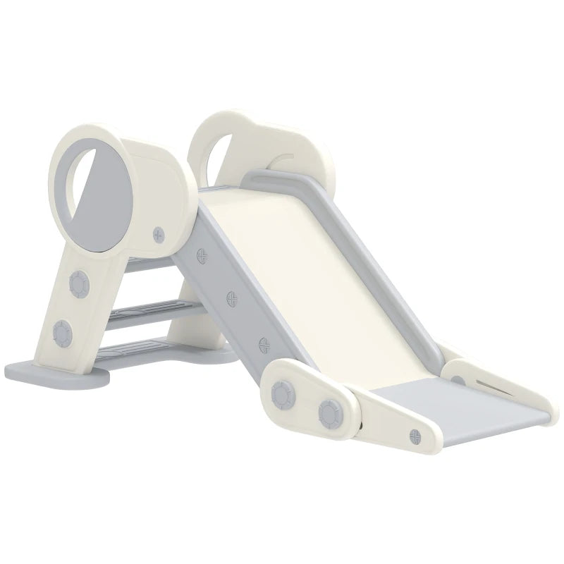 Foldable Kids Slide, Freestanding Baby Slide, for Ages 1.5-3 Years, Grey & Beige