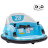 360° Rotation Kids Bumper Car, 12V Waltz Car with Remote Control, Dual Joystick, Music, Lights, Light Blue