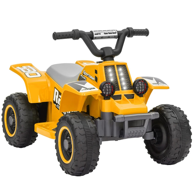 6V Electric Quad Bike for Kids, Ride On ATV w/ Forward/Reverse, Headlights, for Ages 18-36 Months, Yellow