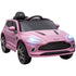 Aston Martin DBX Licensed Battery Powered Kids Electric Car, 12V Kids Ride on Car w/ Lights, Music Horn, Pink