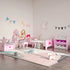 2-in-1 Kids Storage Bench, Toy Box w/ Safety Rod - Pink