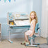 Kids Desk and Chair Set, with Storage Shelves, Washable Cover, for Ages 3-12 Years - Blue