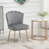 Velvet-Feel Shell Accent Chair - Grey