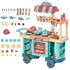 50 Pcs Kids Kitchen Play set Fast Food Trolley Cart Pretend Playset Toys with Play Food Cashier Register Accessories Gift for Boys Girls Age 3-6
